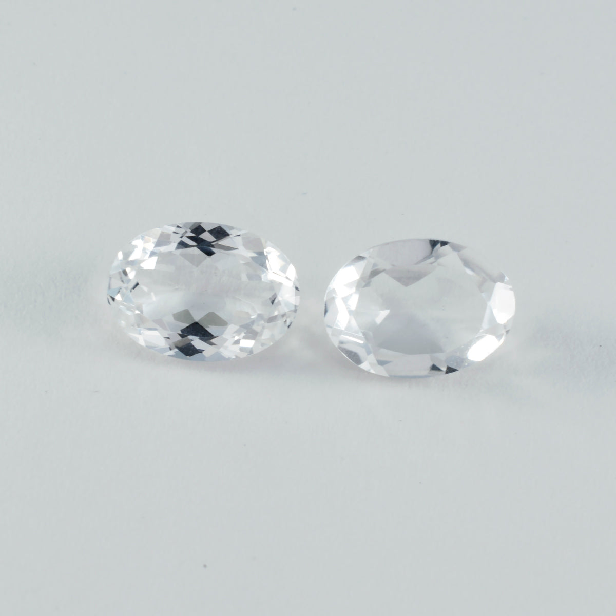 Riyogems 1PC White Crystal Quartz Faceted 10x12 mm Oval Shape pretty Quality Loose Gems