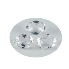 Riyogems 1 Stück weißer Kristallquarz, facettiert, 10 x 14 mm, ovale Form, erstaunlich hochwertiger loser Stein