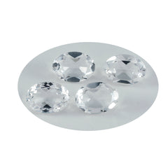 Riyogems 1 Stück weißer Kristallquarz, facettiert, 12 x 16 mm, ovale Form, schöner, hochwertiger, loser Edelstein