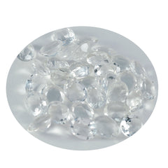 riyogems 1pc quartz cristal blanc à facettes 4x6 mm forme ovale qualité attrayante pierre précieuse en vrac