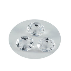 Riyogems 1PC White Crystal Quartz Faceted 8x10 mm Oval Shape nice-looking Quality Gemstone