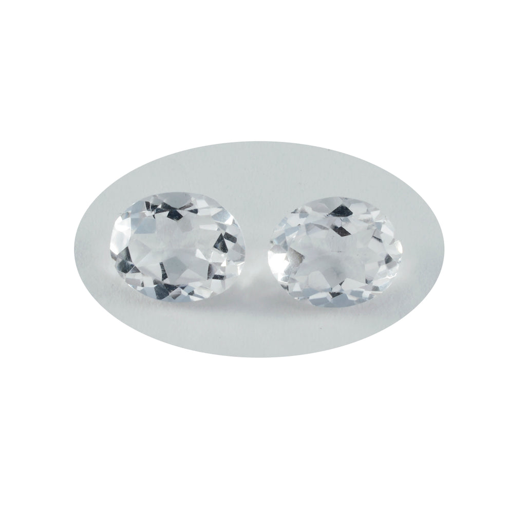 Riyogems 1PC wit kristalkwarts gefacetteerd 9x11 mm ovale vorm uitstekende kwaliteit losse edelsteen