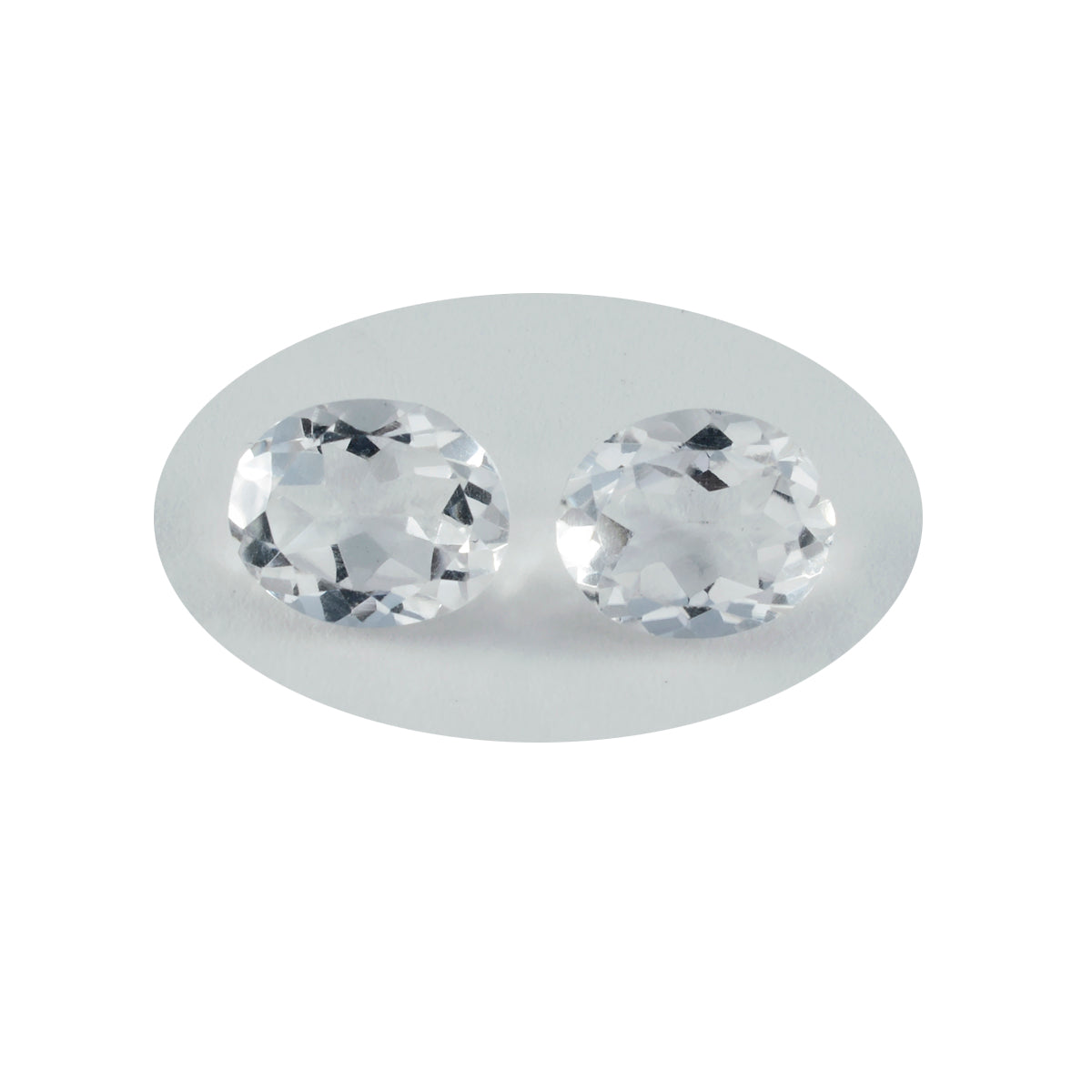 Riyogems, 1 pieza, cristal blanco de cuarzo facetado, 10x12mm, forma ovalada, gemas sueltas de buena calidad
