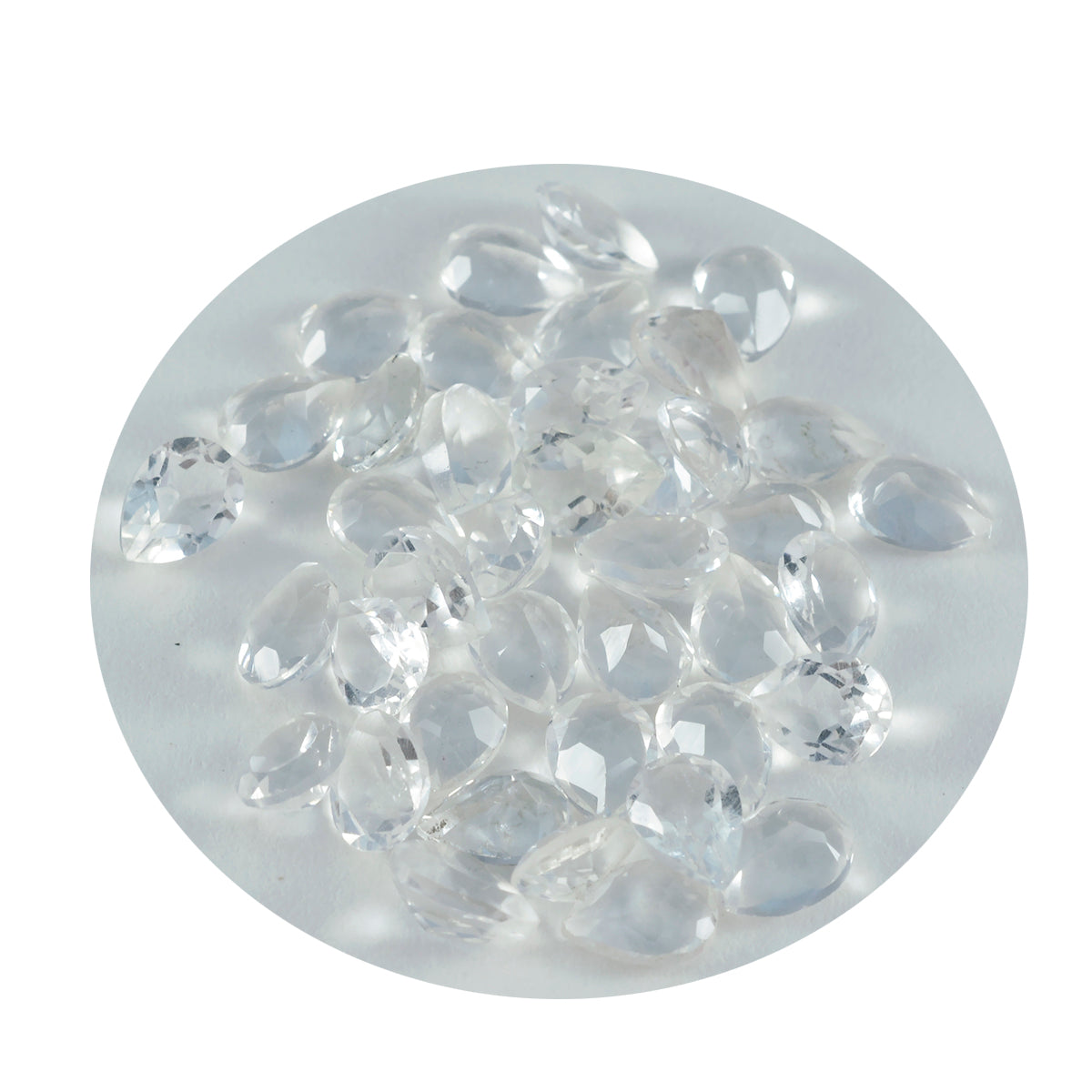 Riyogems, 1 pieza, cristal blanco de cuarzo facetado, 5x7mm, forma de pera, gemas de gran calidad