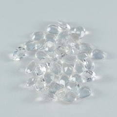 Riyogems 1PC White Crystal Quartz Faceted 4x6 mm Pear Shape handsome Quality Gem