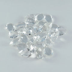 riyogems 1pc white crystal quartz faceted 5x7 mm pear shape great quality gems