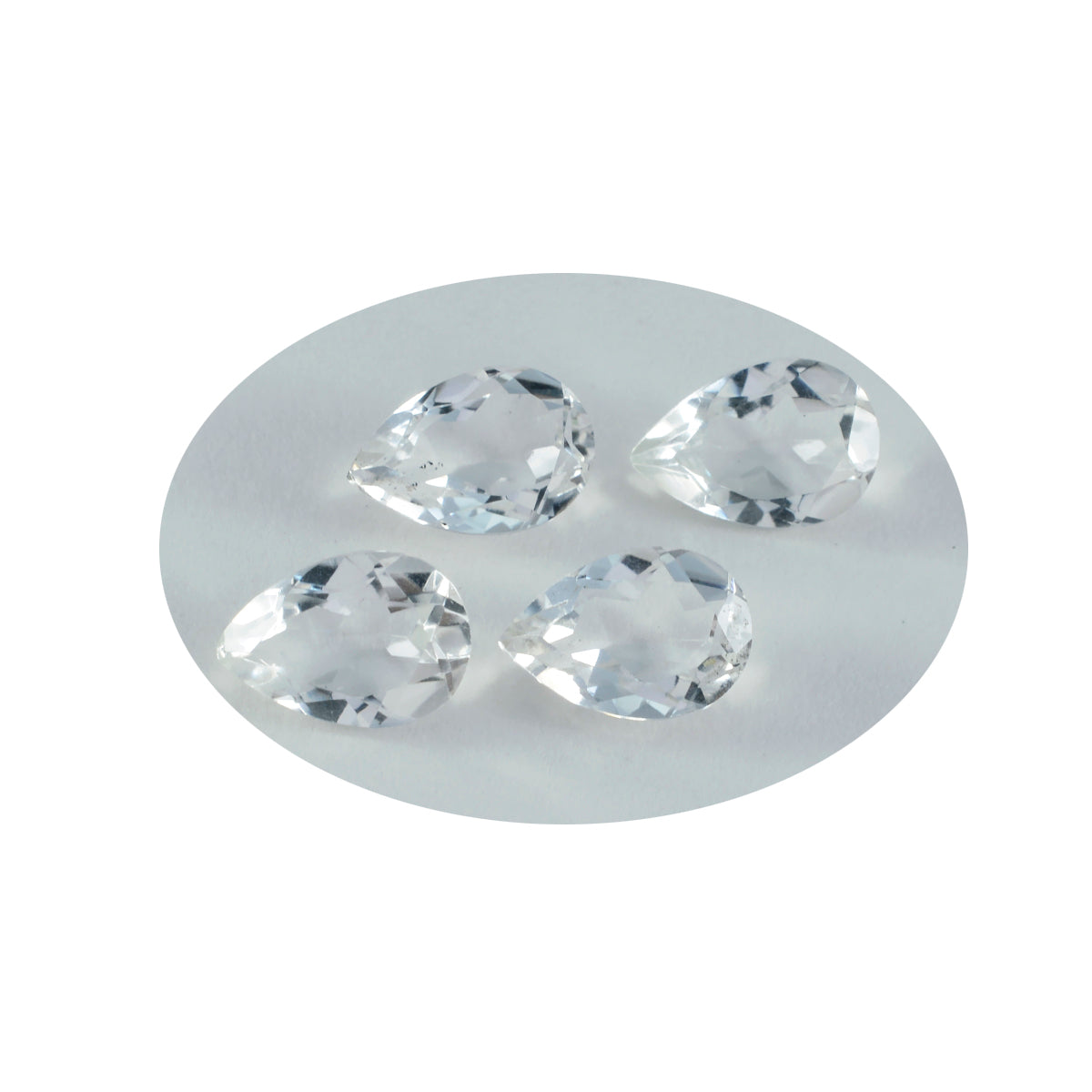 Riyogems, 1 pieza, cristal blanco de cuarzo facetado, 8x12mm, forma de pera, gema suelta de calidad maravillosa