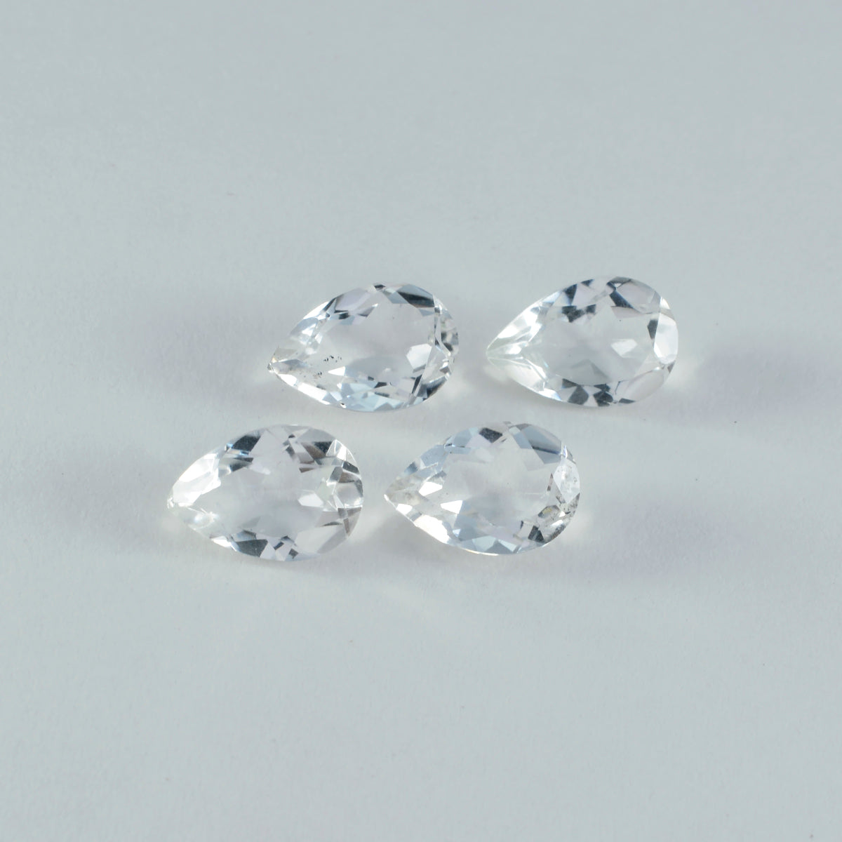 Riyogems 1PC White Crystal Quartz Faceted 7x10 mm Pear Shape startling Quality Gemstone