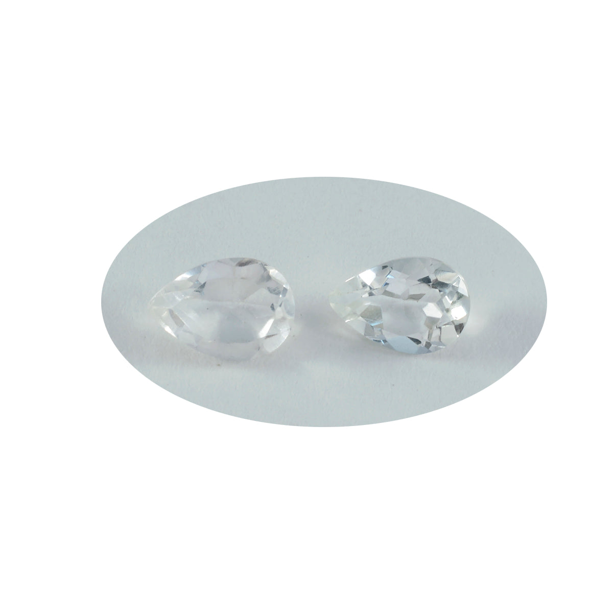Riyogems 1 Stück weißer Kristallquarz, facettiert, 8 x 12 mm, Birnenform, wunderbare Qualität, lose Edelsteine