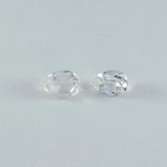 Riyogems 1 Stück weißer Kristallquarz, facettiert, 8 x 12 mm, Birnenform, wunderbare Qualität, lose Edelsteine