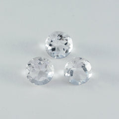 Riyogems 1PC White Crystal Quartz Faceted 10x10 mm Round Shape A+ Quality Loose Stone