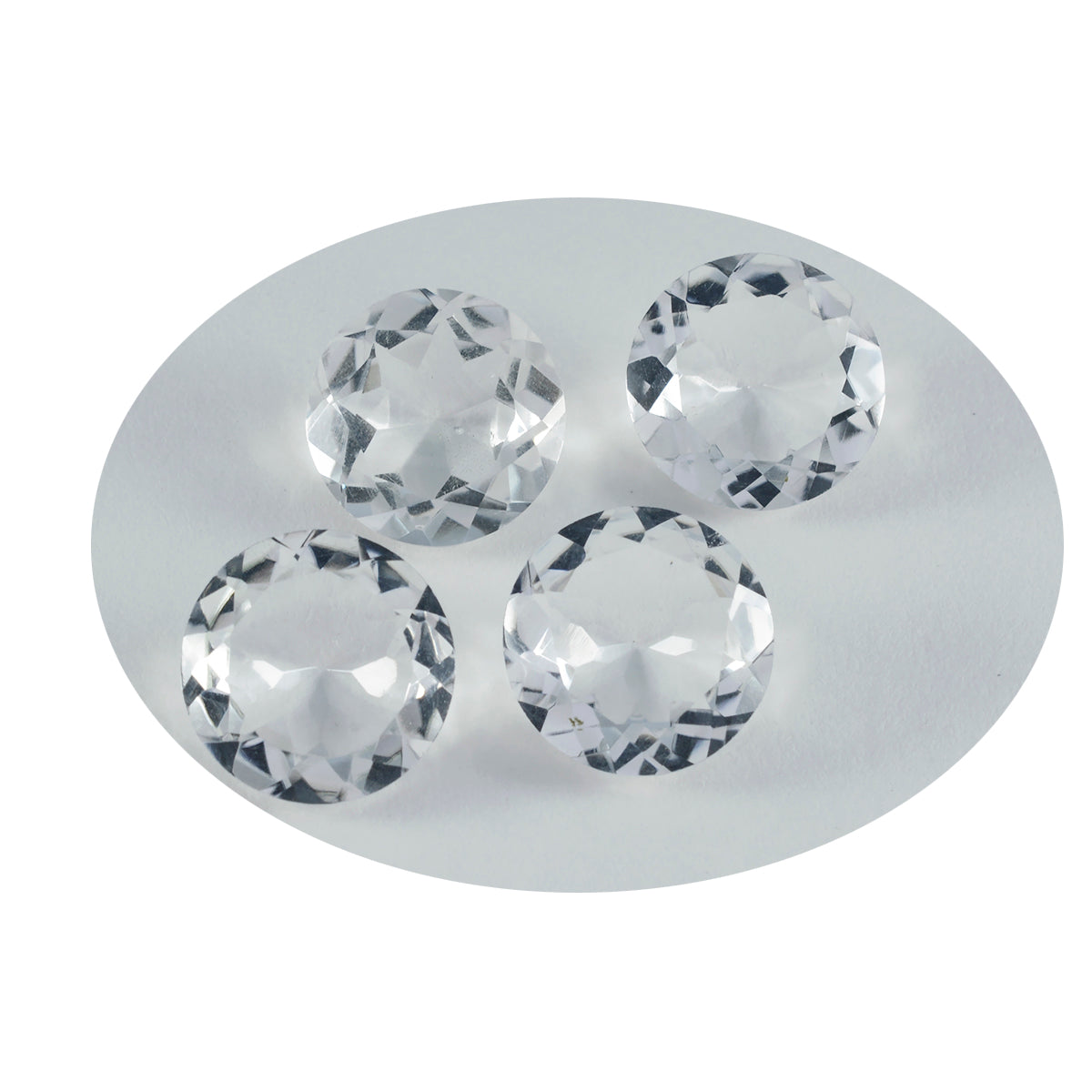 Riyogems – quartz cristal blanc à facettes 13x13mm, forme ronde, pierres précieuses de bonne qualité, 1 pièce