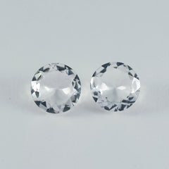 Riyogems 1PC White Crystal Quartz Faceted 15x15 mm Round Shape beautiful Quality Gemstone