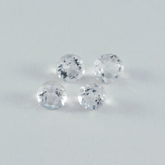 Riyogems 1PC White Crystal Quartz Faceted 3x3 mm Round Shape awesome Quality Loose Gemstone