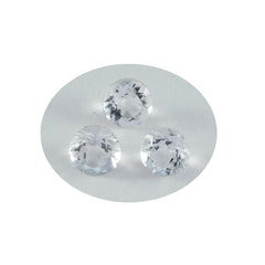 Riyogems 1 Stück weißer Kristallquarz, facettiert, 4 x 4 mm, runde Form, Schönheitsqualitäts-Edelstein