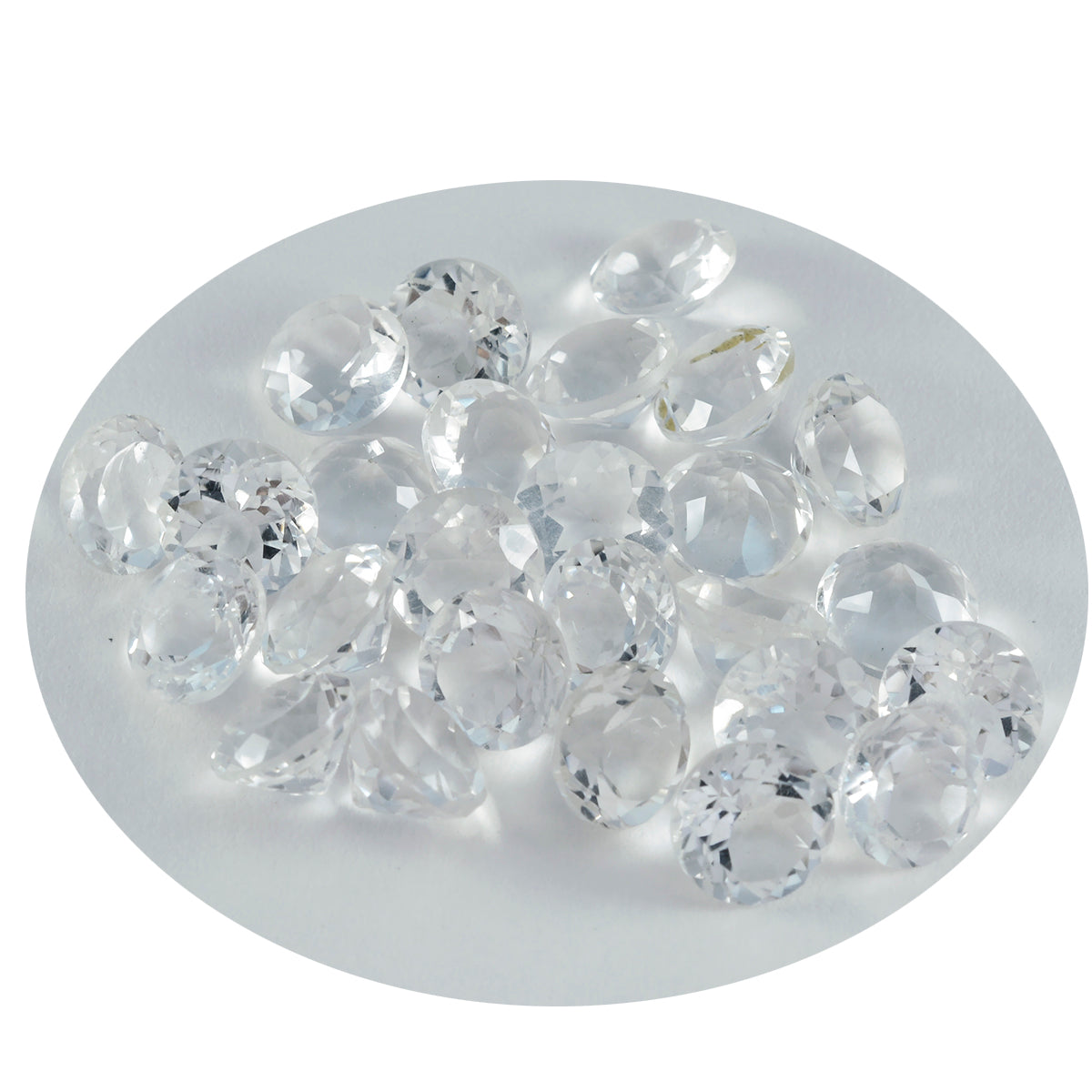 Riyogems 1PC White Crystal Quartz Faceted 5x5 mm Round Shape amazing Quality Gems