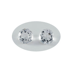 Riyogems 1 Stück weißer Kristallquarz, facettiert, 6 x 6 mm, runde Form, süßer Qualitätsstein