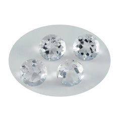 riyogems 1pc quartz cristal blanc facetté 7x7 mm forme ronde une pierre précieuse de qualité