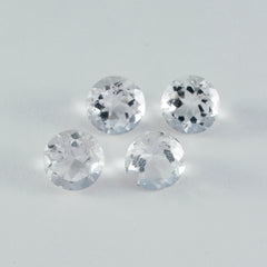 Riyogems, 1 pieza, cristal blanco de cuarzo facetado, 8x8mm, forma redonda, calidad AA, gema suelta