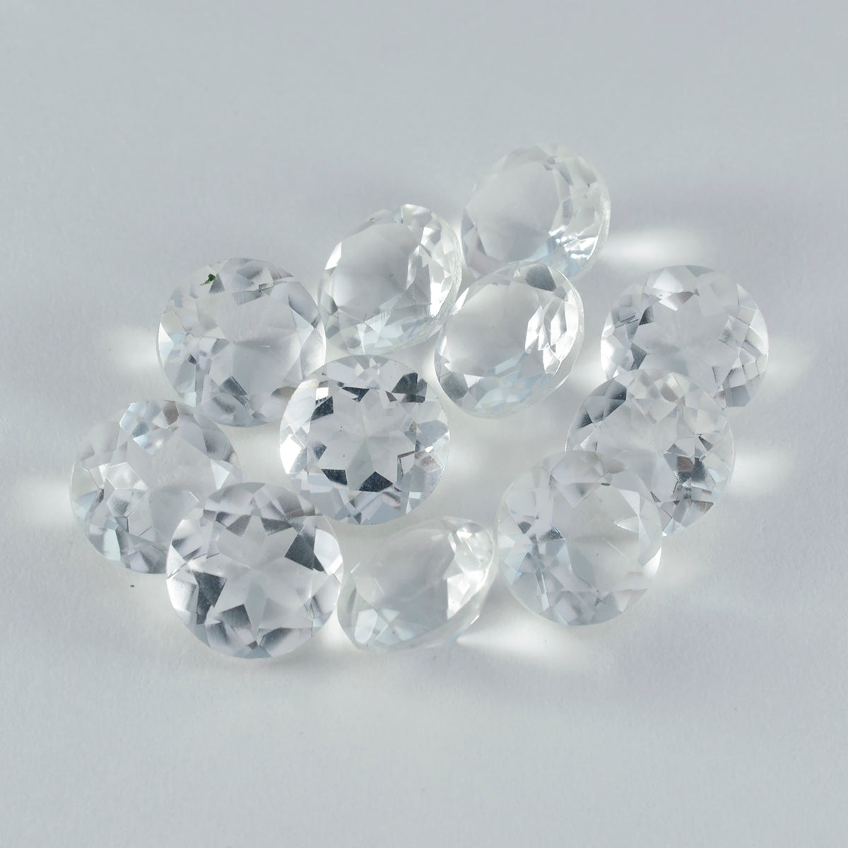 Riyogems 1PC White Crystal Quartz Faceted 8x8 mm Round Shape AA Quality Loose Gem