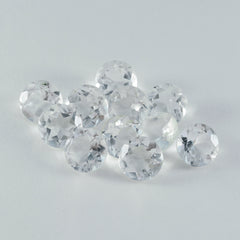 Riyogems 1 Stück weißer Kristallquarz, facettiert, 9 x 9 mm, runde Form, AAA-Qualität, lose Edelsteine