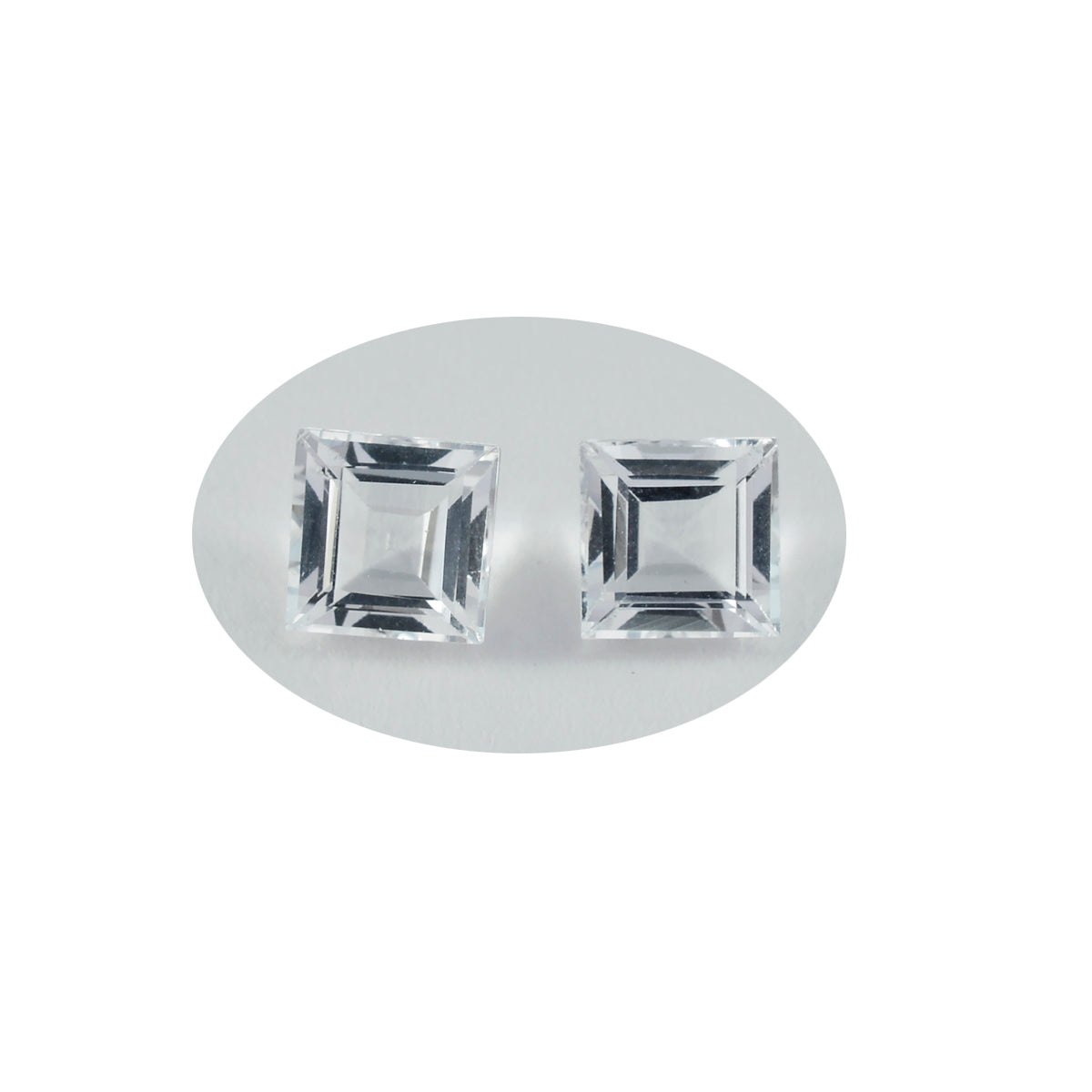 riyogems 1pc ホワイト クリスタル クォーツ ファセット 11x11 mm 正方形の形状の驚くべき品質の宝石