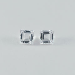 Riyogems 1 Stück weißer Kristallquarz, facettiert, 11 x 11 mm, quadratische Form, Edelstein von erstaunlicher Qualität