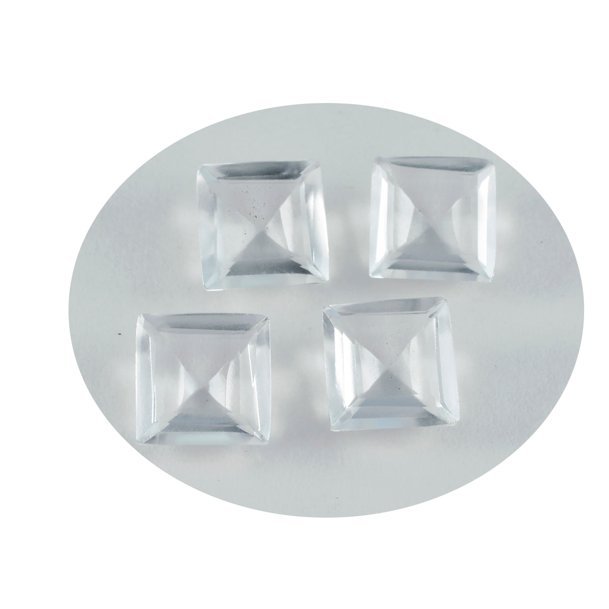 riyogems 1pc ホワイト クリスタル クォーツ ファセット 13x13 mm 正方形の形状のハンサムな品質のルース宝石