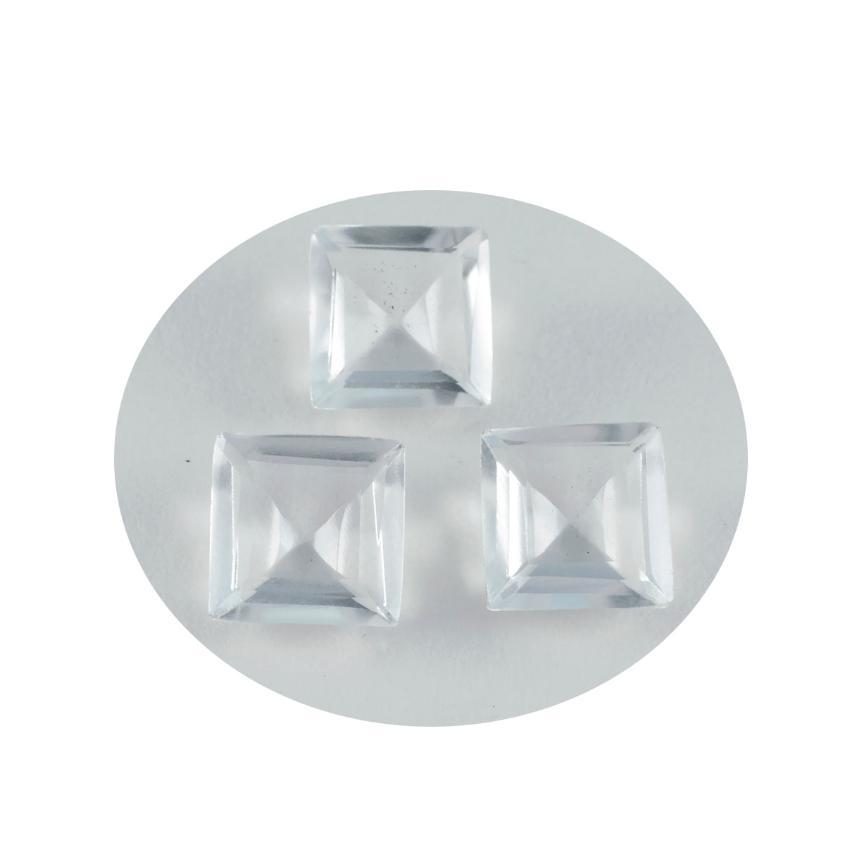 Riyogems 1 pieza de cuarzo de cristal blanco facetado de 15x15 mm, forma cuadrada, piedra preciosa suelta de calidad fantástica