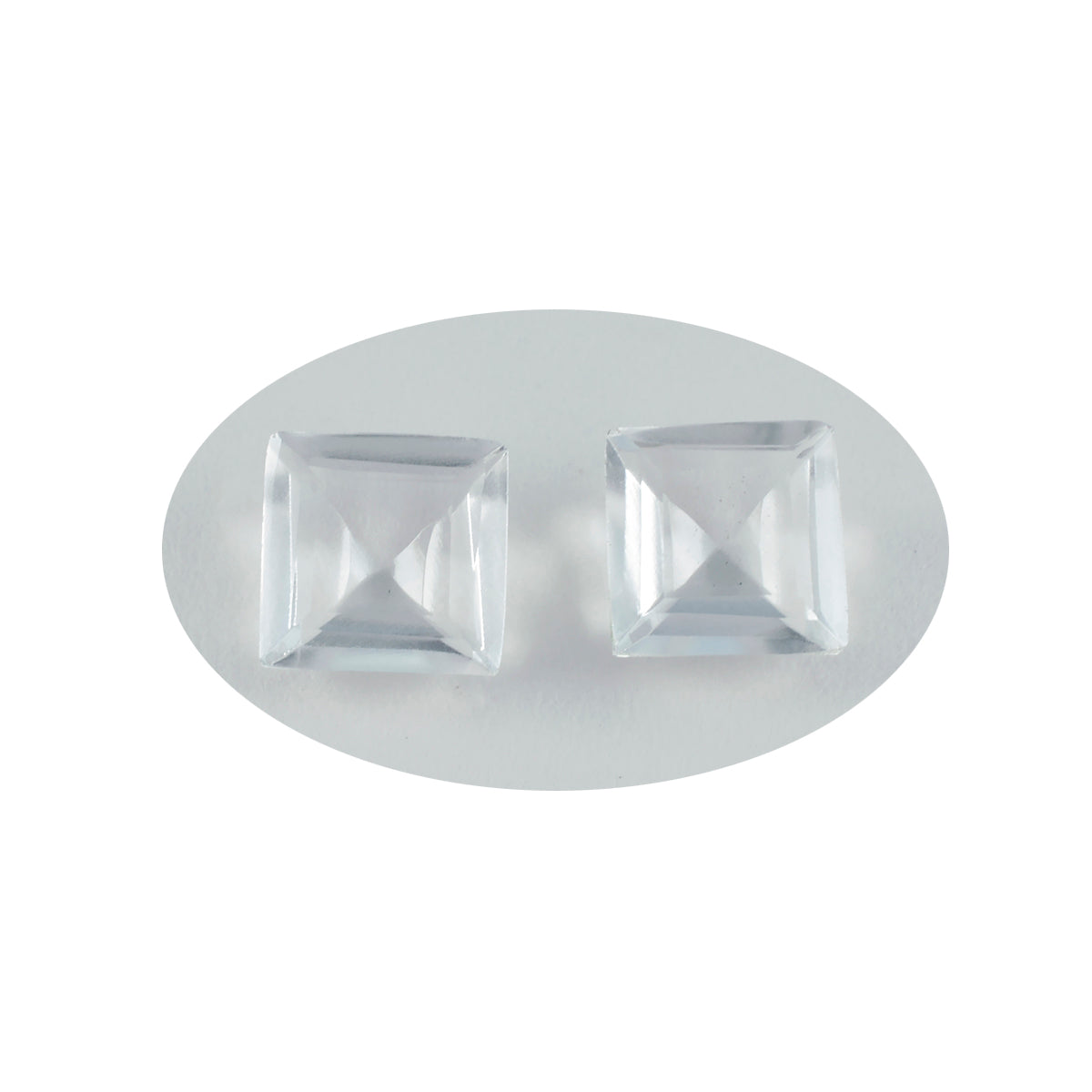 riyogems 1pc ホワイト クリスタル クォーツ ファセット 15x15 mm 正方形の形状の素晴らしい品質のルース宝石