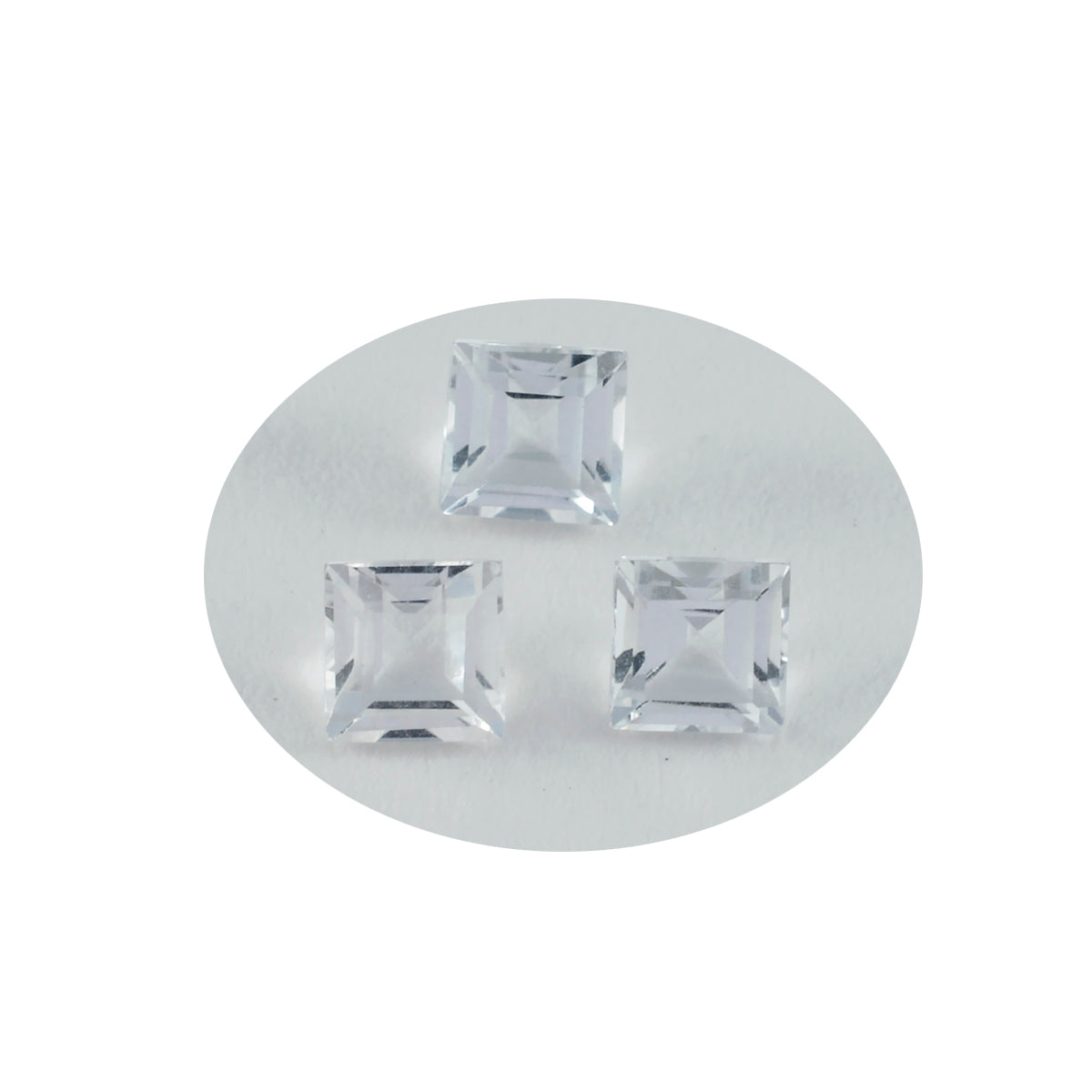 Riyogems, 1 pieza, cristal blanco de cuarzo facetado, 6x6mm, forma cuadrada, piedra suelta de buena calidad