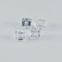 riyogems 1pc ホワイト クリスタル クォーツ ファセット 7x7 mm 正方形の形状の見栄えの良い品質のルース宝石