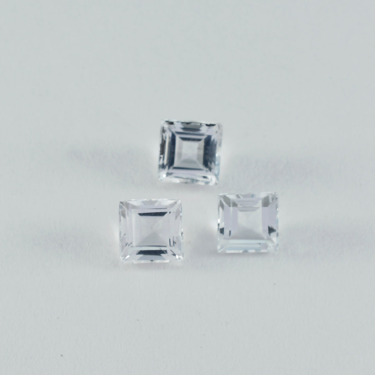 Riyogems 1PC White Crystal Quartz Faceted 8x8 mm Square Shape nice-looking Quality Gem