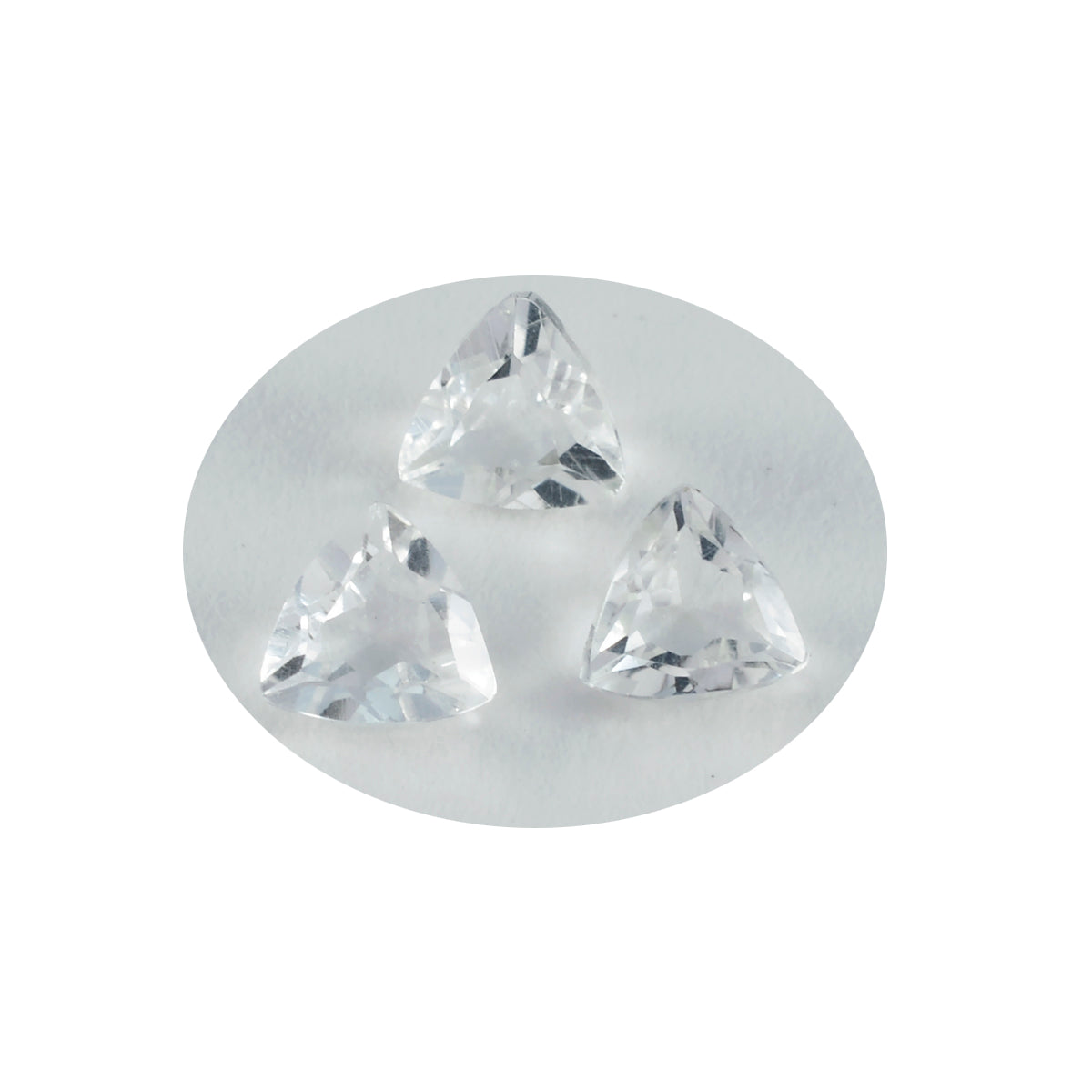 Riyogems 1 Stück weißer Kristallquarz, facettiert, 10 x 10 mm, Trillionenform, erstaunlicher hochwertiger loser Stein