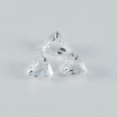 riyogems 1 pezzo di cristallo di quarzo bianco sfaccettato 10x10 mm a forma di trilione di pietra sciolta di qualità straordinaria