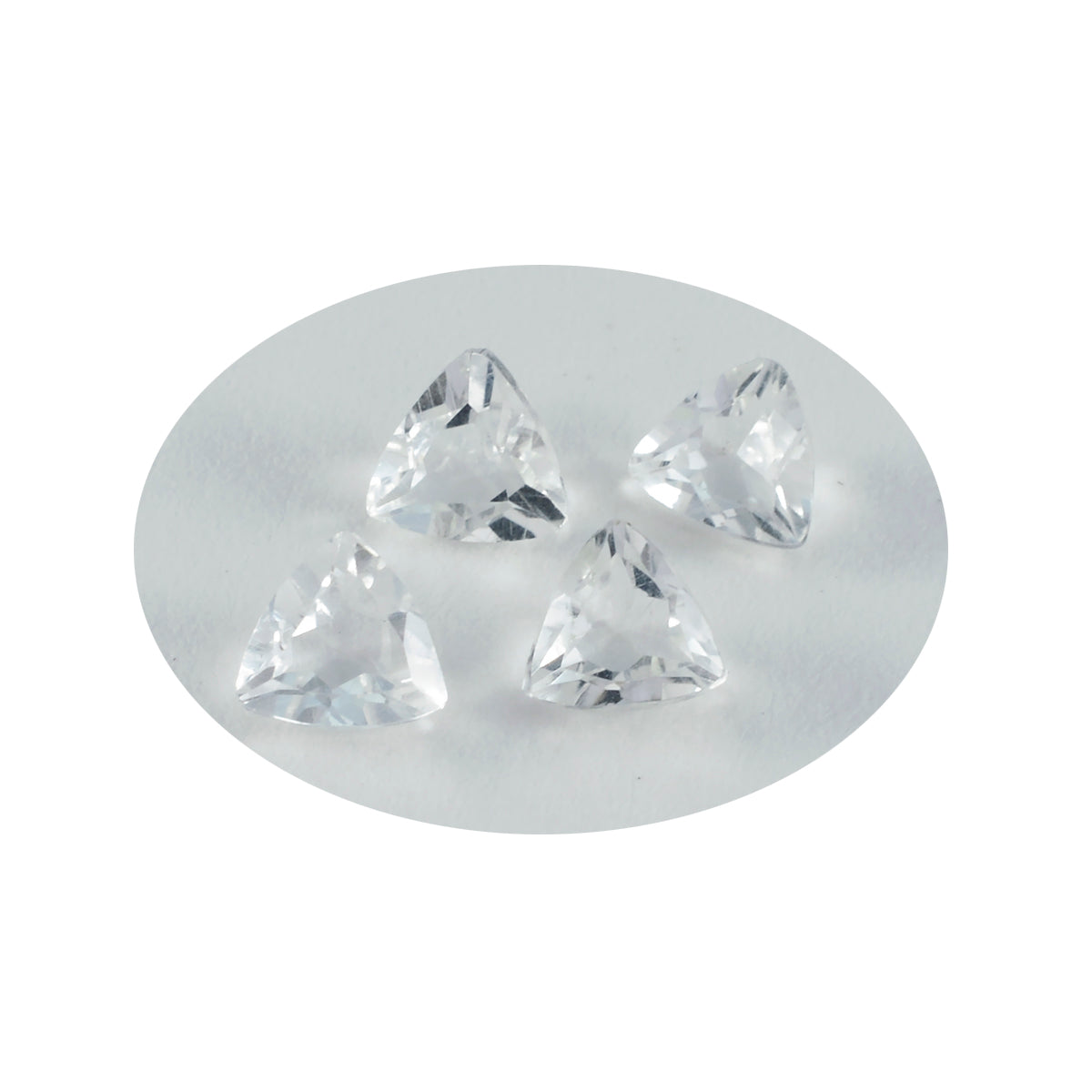 Riyogems 1PC White Crystal Quartz Faceted 11x11 mm Trillion Shape cute Quality Loose Gemstone