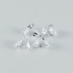 Riyogems 1 pièce de quartz en cristal blanc à facettes 11x11mm en forme de trillion, pierre précieuse en vrac de qualité mignonne