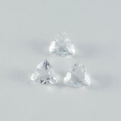 Riyogems 1pc quartz cristal blanc à facettes 12x12mm forme trillion une gemme de qualité