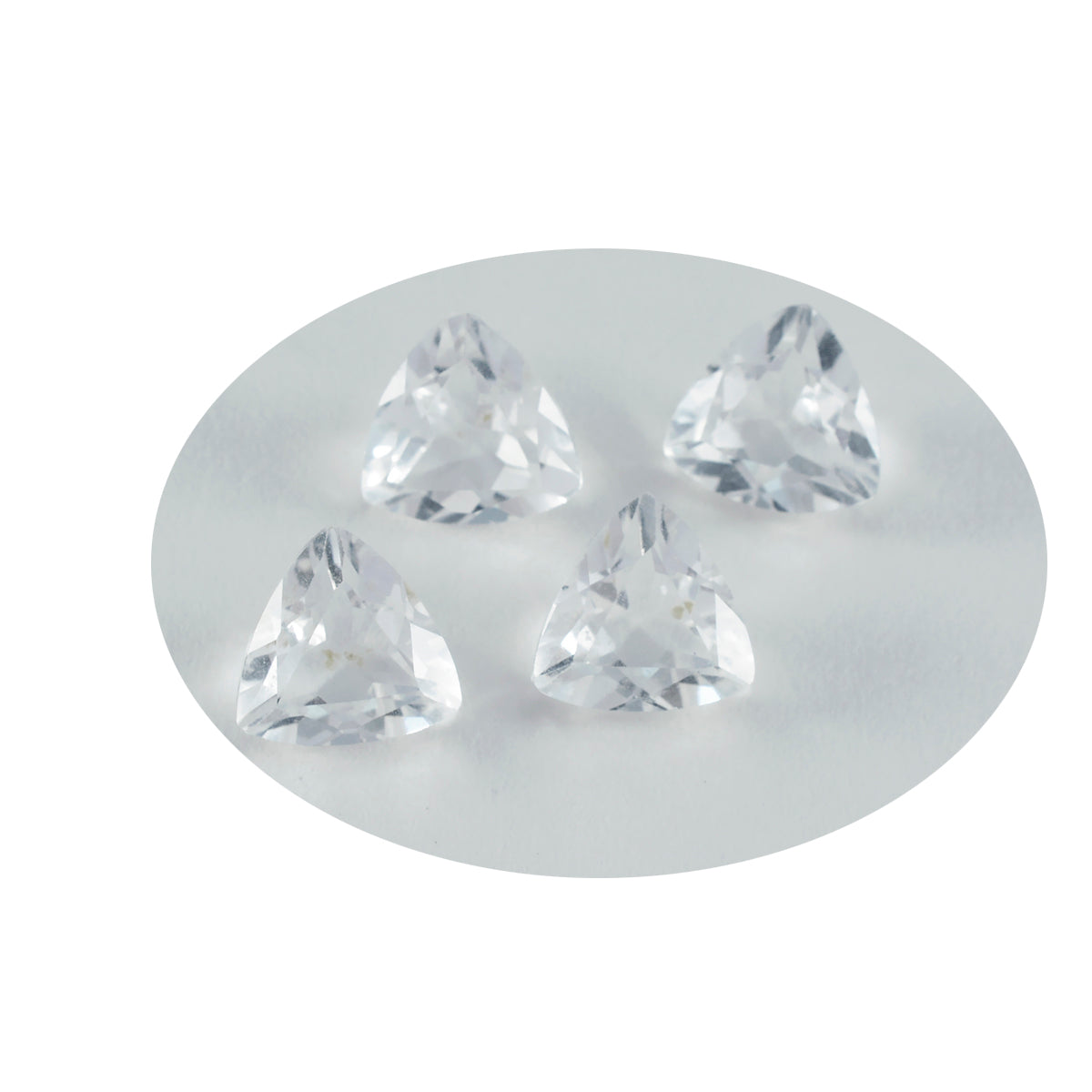 Riyogems 1PC White Crystal Quartz Faceted 13x13 mm Trillion Shape AA Quality Gems