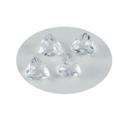 Riyogems 1 pieza de cuarzo de cristal blanco facetado 14x14mm forma de trillón piedra de calidad AAA