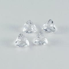 Riyogems 1PC White Crystal Quartz Faceted 13x13 mm Trillion Shape AA Quality Gems