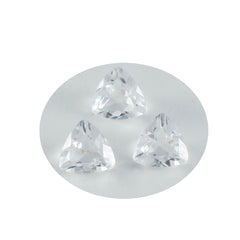Riyogems 1 Stück weißer Kristallquarz, facettiert, 14 x 14 mm, Billionenform, AAA-Qualitätsstein