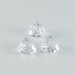 Riyogems 1 pieza de cuarzo de cristal blanco facetado de 15x15 mm con forma de trillón, piedra preciosa de calidad A+