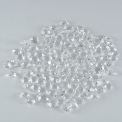 Riyogems 1PC White Crystal Quartz Faceted 4x4 mm Trillion Shape startling Quality Gem