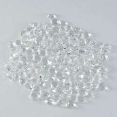 Riyogems 1 pièce de quartz cristal blanc à facettes 5x5mm en forme de billion de pierres précieuses de merveilleuse qualité