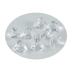Riyogems 1PC White Crystal Quartz Faceted 8x8 mm Trillion Shape awesome Quality Loose Gem
