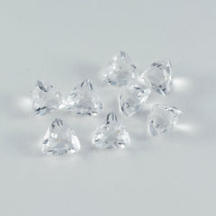 riyogems 1 pezzo di cristallo di quarzo bianco sfaccettato da 8x8 mm a forma di trilione, gemma sfusa di qualità eccezionale