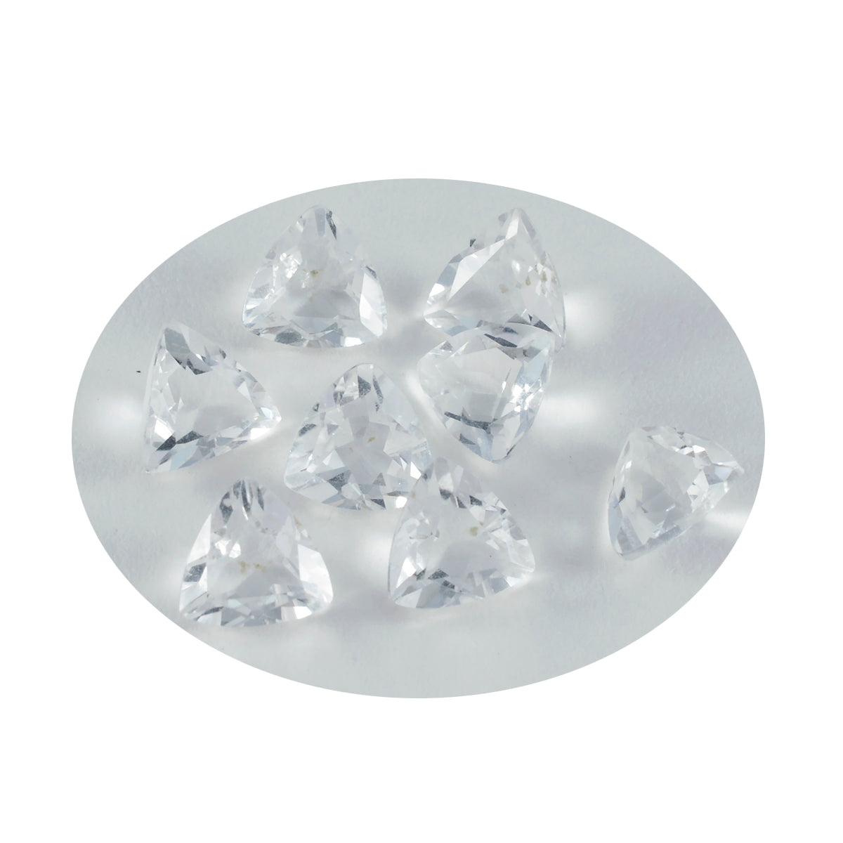 Riyogems 1PC White Crystal Quartz Faceted 9x9 mm Trillion Shape beauty Quality Loose Gems