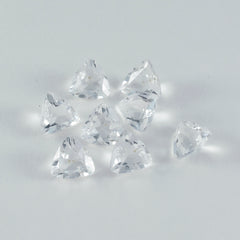 Riyogems 1 Stück weißer Kristallquarz, facettiert, 9 x 9 mm, Billionenform, Schönheitsqualität, lose Edelsteine