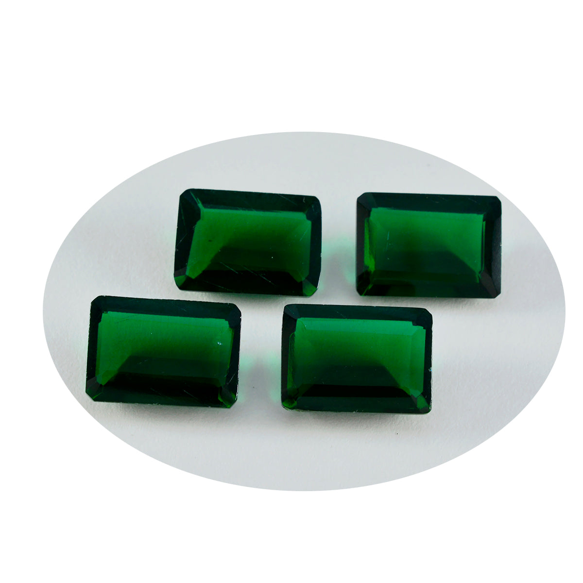 Riyogems 1 pieza Esmeralda verde CZ facetada 10x14mm forma octágono gema suelta de buena calidad